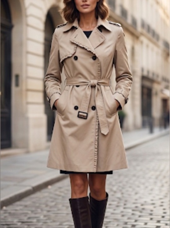 H&M Jackets & Blazers - H&M Light Beige Double-Breasted Trench with Belt